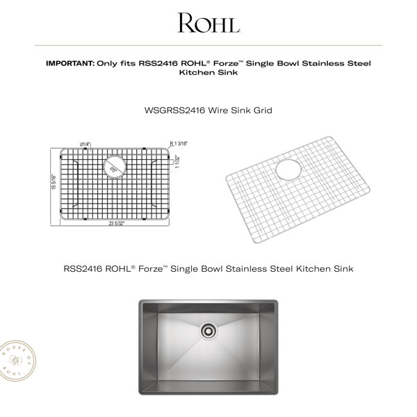 Rohl Forze™ Wire Sink Grid for RSS2416 Kitchen Sink Wayfair